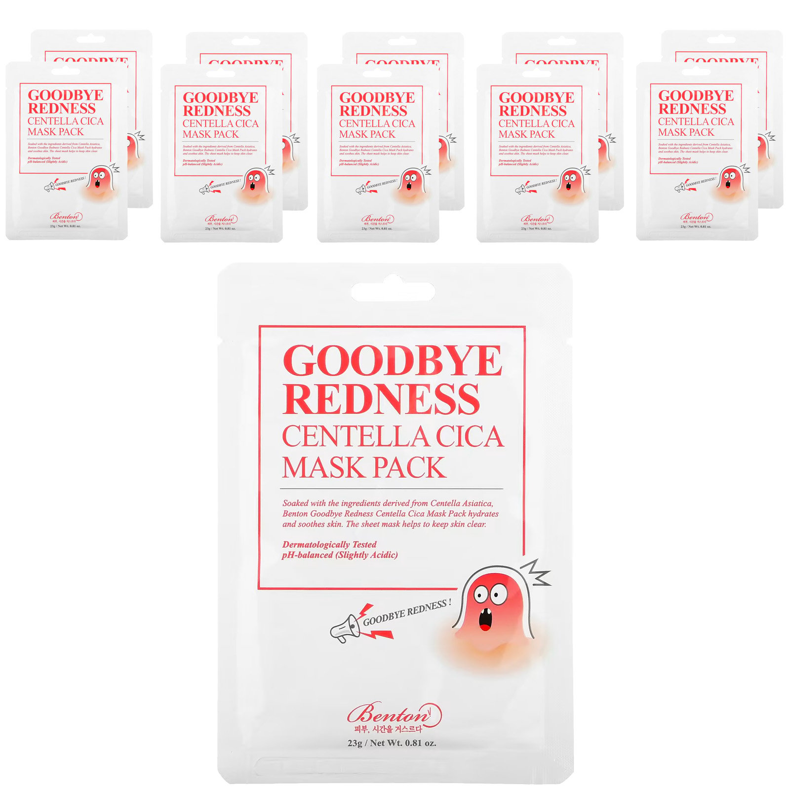10 Goodbye Pack, Redness Centella Masks Mask Benton