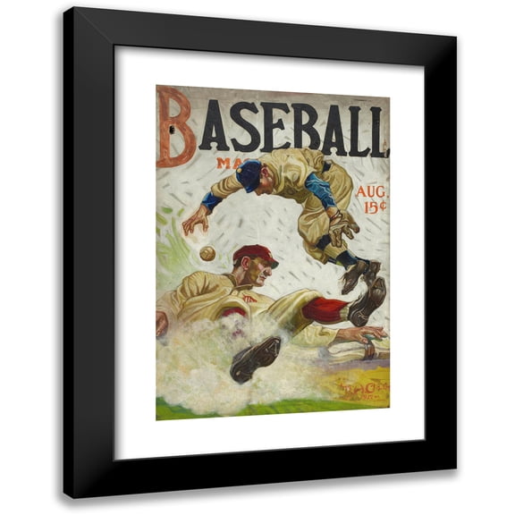 Benton Henderson Clark 11x14 Black Modern Framed Museum Art Print Titled - Baseball Magazine Cover, August (1917)