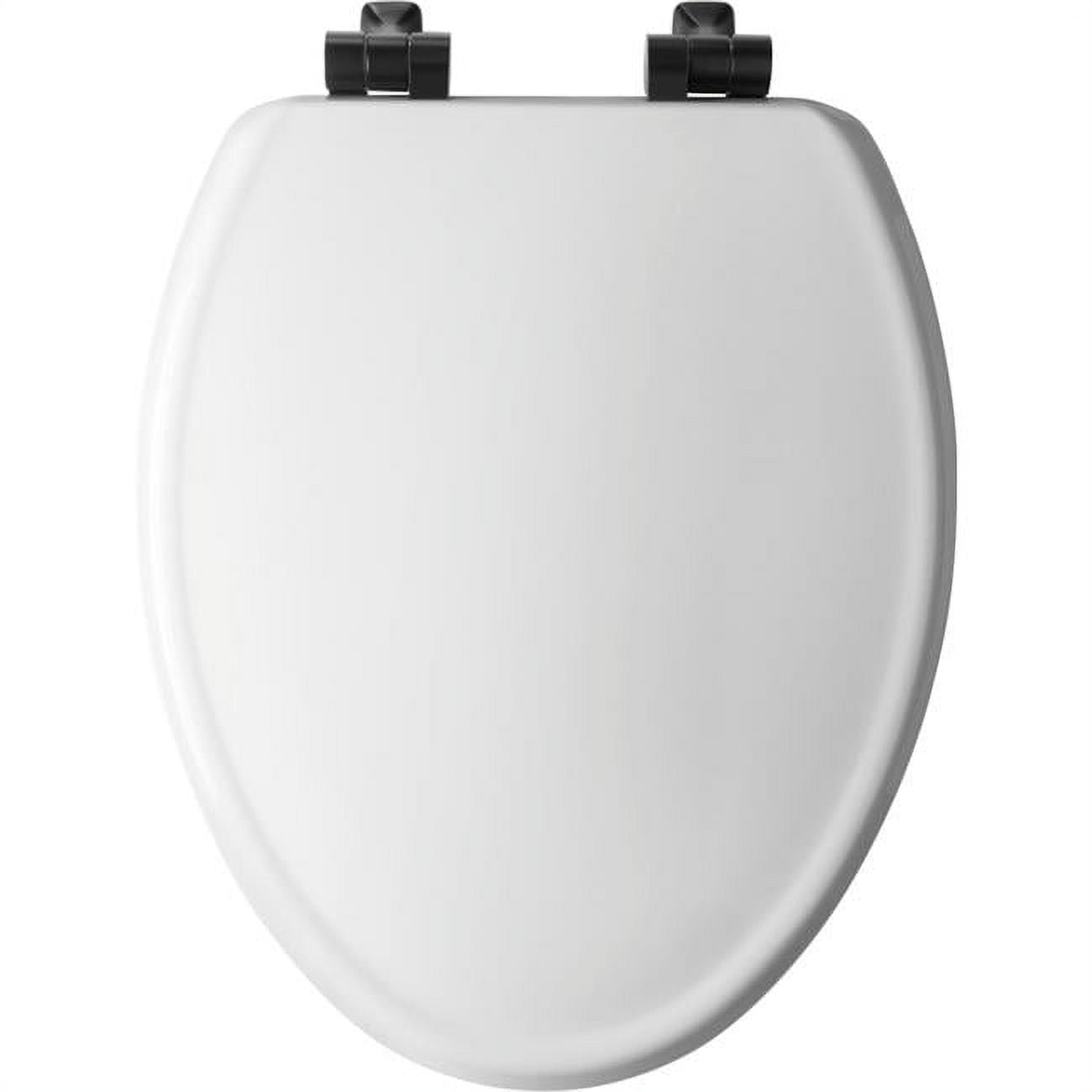 Benton Slow Close Elongated Wood Toilet Seat, White