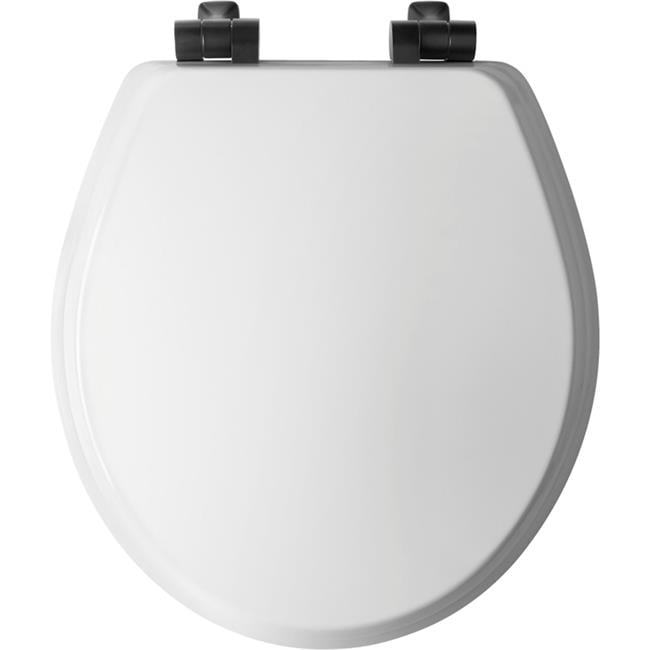 Benton Slow Close Round Wood Toilet Seat, White