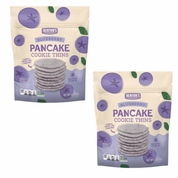 Benton's Blueberry Pancake Cookie Thins, 2 Pack, 3 oz