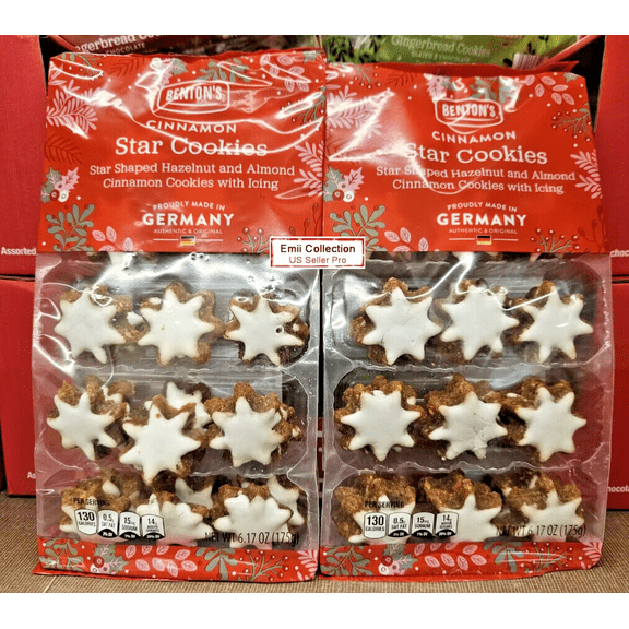 Benton's Cinnamon Star Cookies 6.17oz 175g (2 Bags)