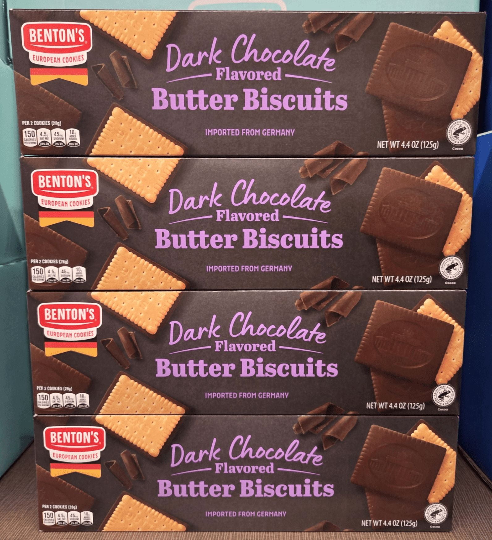 Benton's Dark Chocolate Flavored Butter Biscuits 4.4oz 125g (4 Boxes)