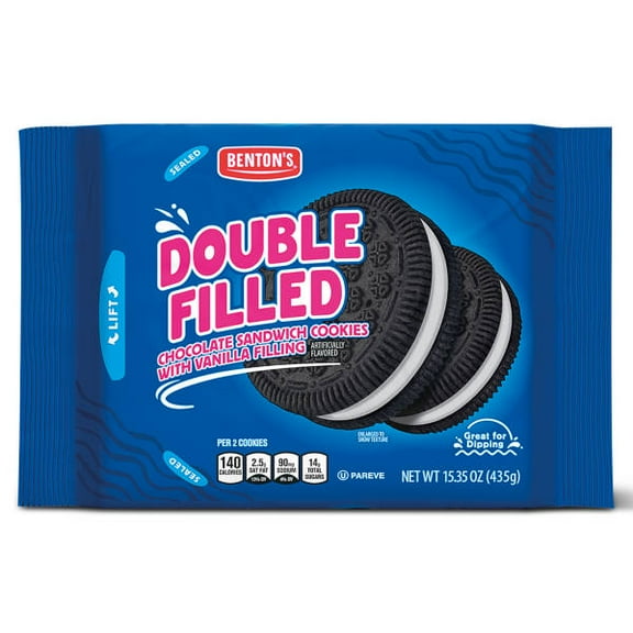 Benton's Double Filled Chocolate Sandwich Creme Cookies, 15.35 oz - Pack of 2
