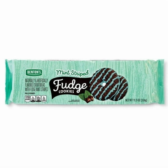 Benton's Fudge Mint Striped Shortbread Cookies, 11.5 oz