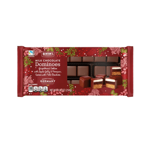 Benton's Milk Chocolate Dominoes Gingerbread Cookies with Apple Jelly & Persipan 8.82 oz,2 Pack