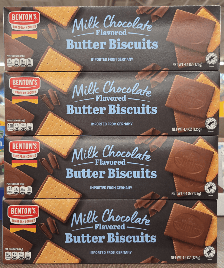 Benton's Milk Chocolate Flavored Butter Biscuits 4.4oz 125g (4 Boxes)