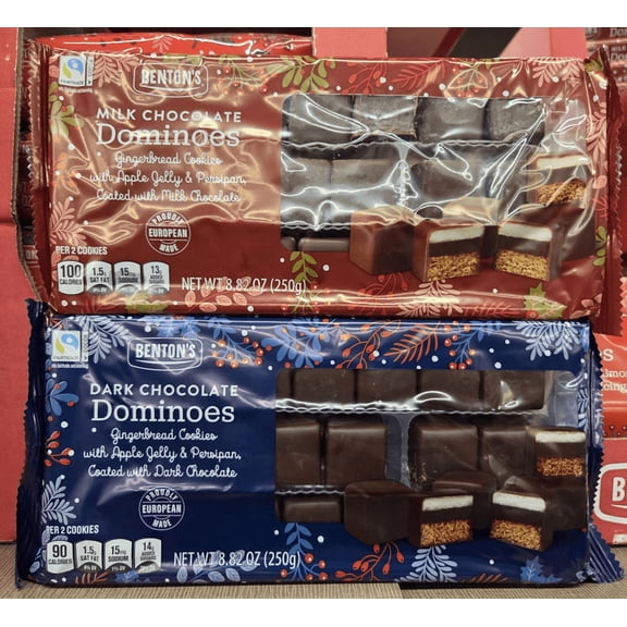 Bentons Milk & Dark Chocolate Dominoes 8.82oz 250g (2 Bags)