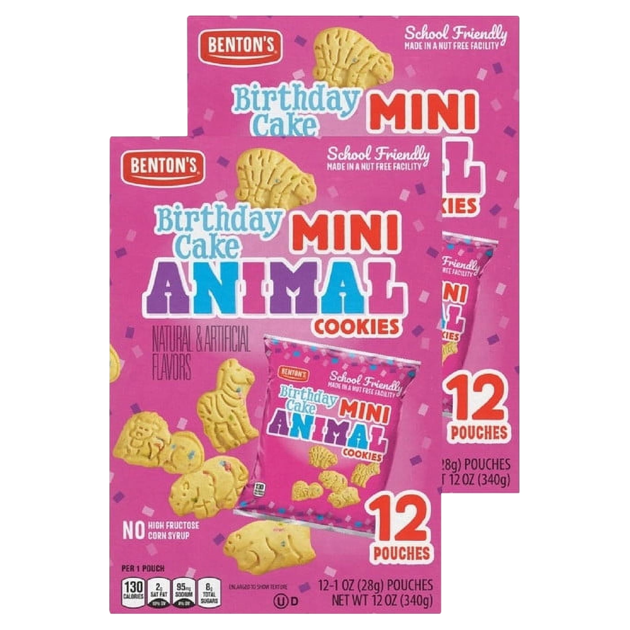 Benton’s Mini Cookie Snack Packs (Birthday Cake Animal, 2 Boxes)