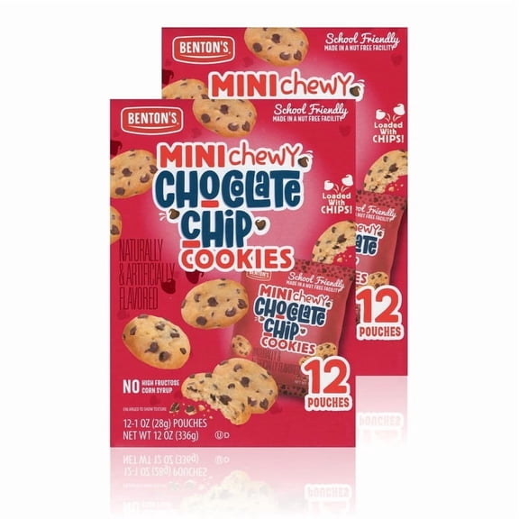 Bentons Mini Cookie Snack Packs (Chewy Chocolate Chip, 2 Boxes)