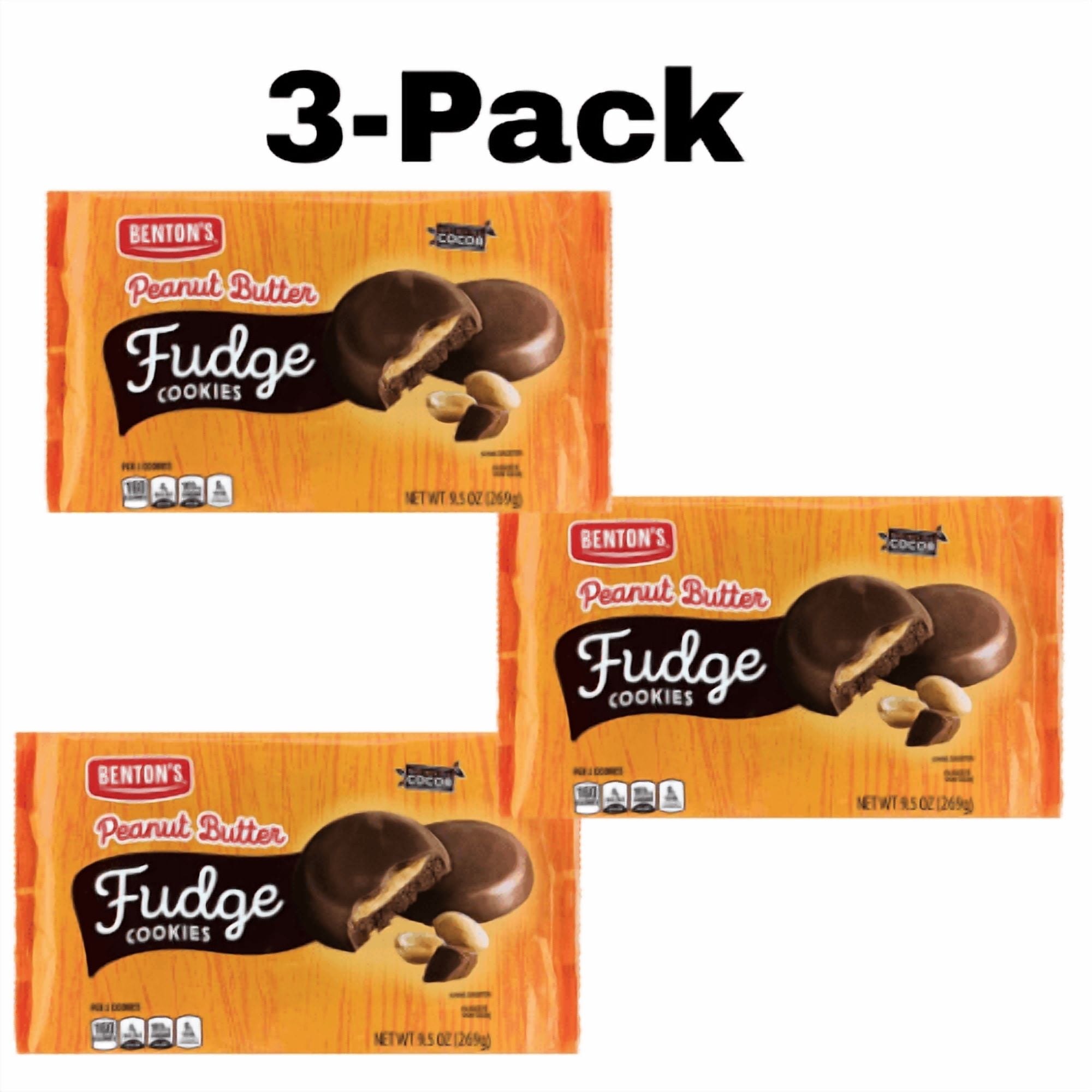 Benton's Peanut Butter Fudge Cookies 3-Pack 9.5 oz