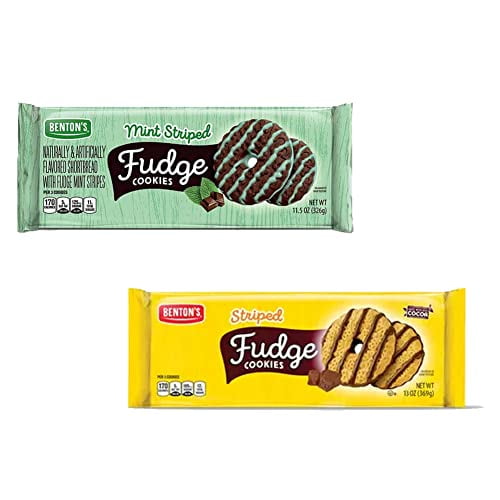 Benton's Striped Fudge Cookies 13Oz And Mint Striped Fudge Cookies 11