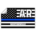 thumbnail image 1 of Bentonville AR Arkansas Benton County Thin Blue Line Stealthy USA Flag - Honoring Law Enforcement Officers Flags - Blue Lives Matter Euro Decal Bumper Sticker 3M Vinyl 3" x 5", 1 of 3