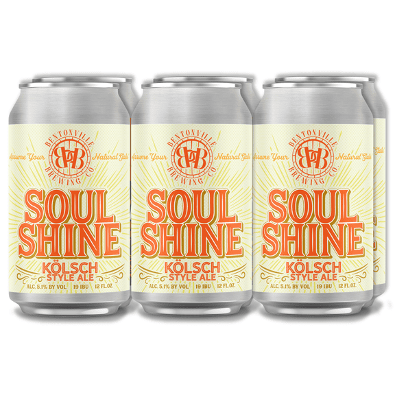 Bentonville Brewing Co. Soulshine Kolsch, Craft Beer, 6 pack 12 fl oz Cans, 5.1% ABV