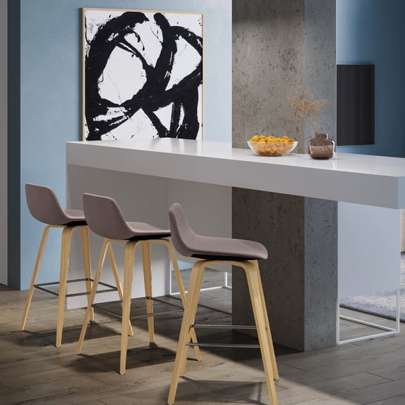 Bentwood Stools with Retro Back and Chrome Footrest / Comfortable Seating in Bars