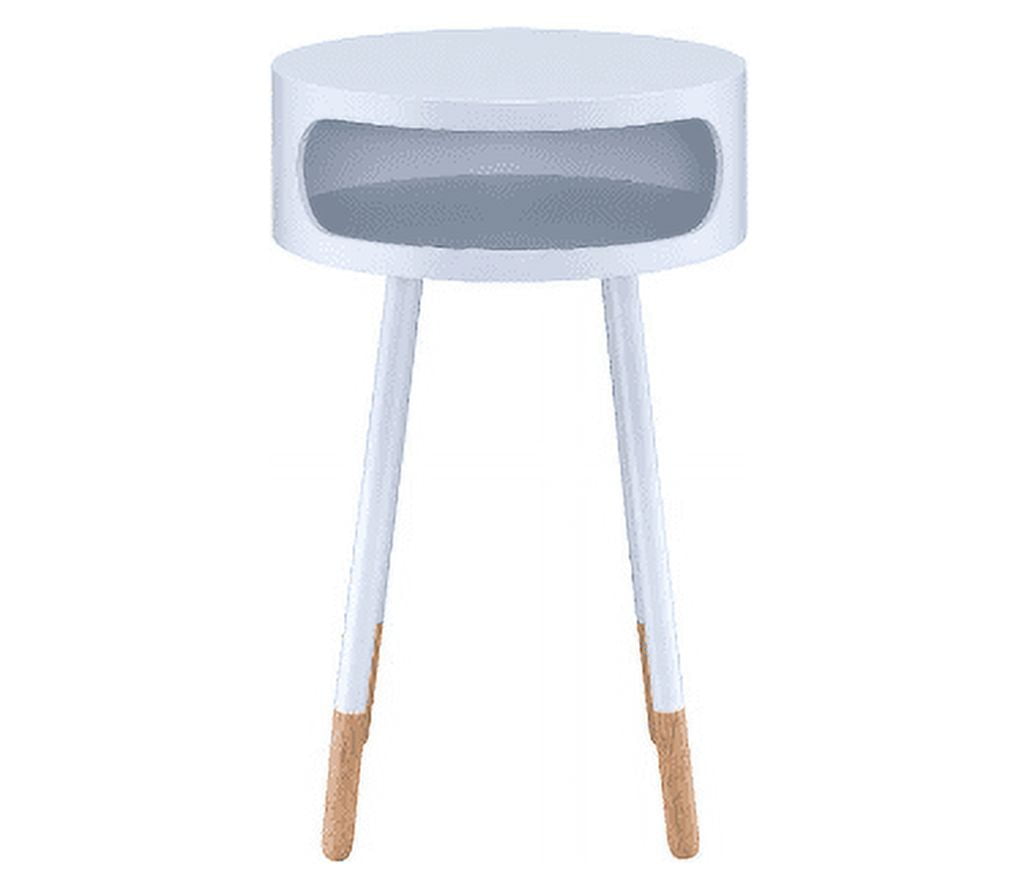 Bentwood Chic Retro 16" Round Wooden & Metal End Table