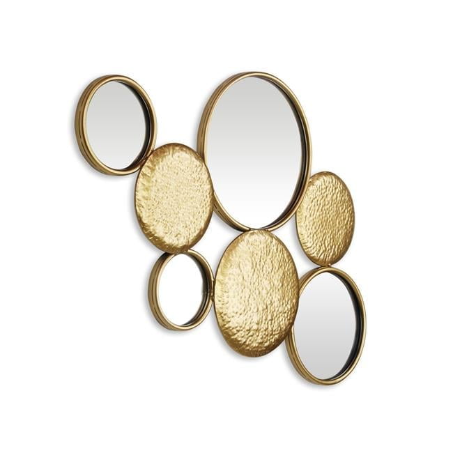 Benuve Gold Multi-Level Round Wall Mirror