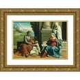 thumbnail image 1 of Benvenuto Tisi 14x11 Gold Ornate Wood Frame and Double Matted Museum Art Print Titled - Holy Family with St. Anne (ca. 1530), 1 of 4