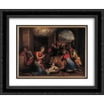 thumbnail image 1 of Benvenuto Tisi 2x Matted 24x20 Black Ornate Framed Art Print 'Adoration of the Sheperds', 1 of 2