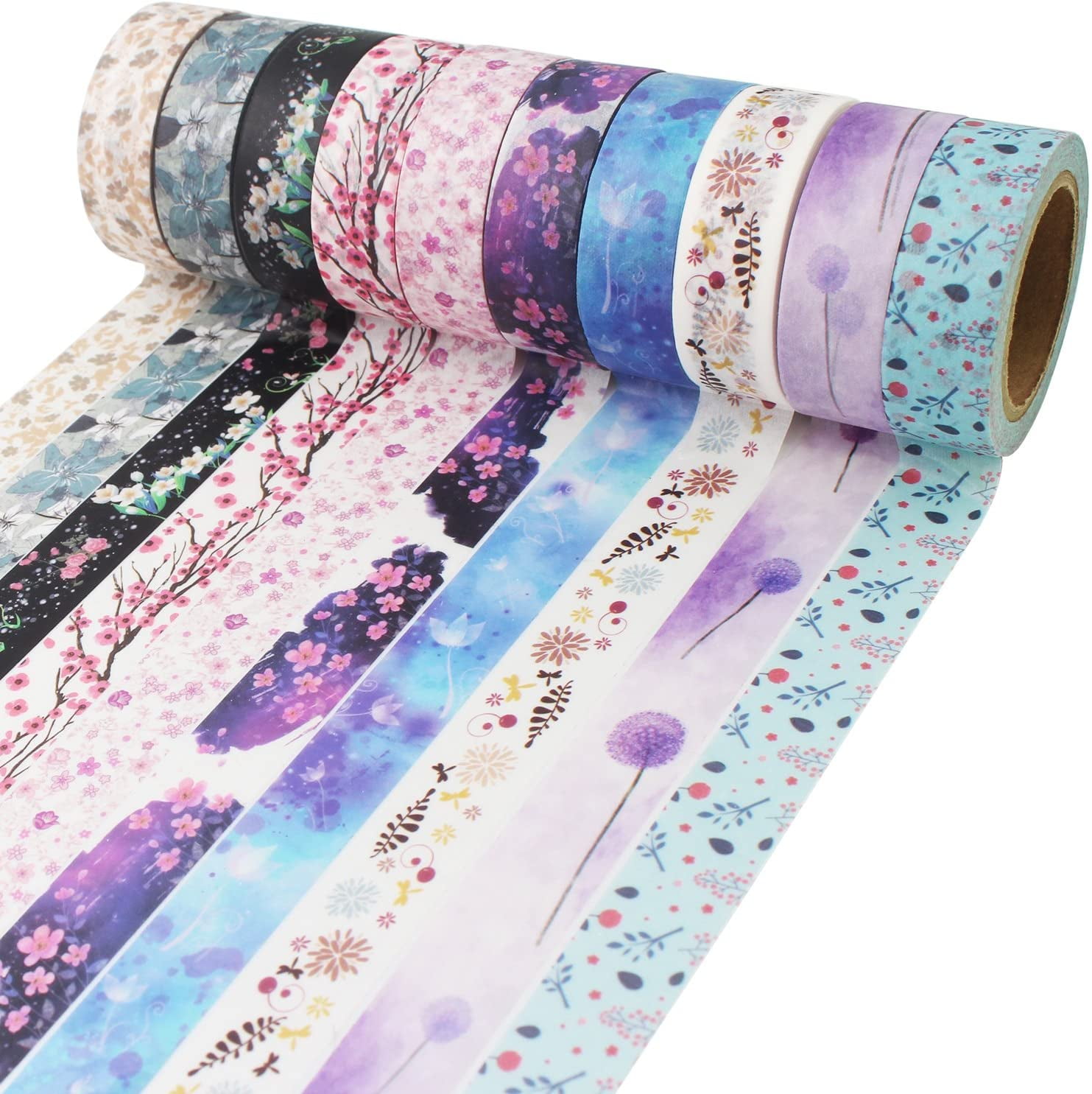 NEW Decorative Beautiful Flowers Japanese Washi Tape Set Adhesive Tape DIY  Planner Scrapbooking Paper Photo Album