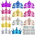 Benvo 12pcs DIY Foam Tiaras Crowns Set Bulk for Kids, Adults Gem