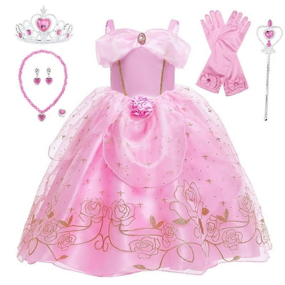 Benylion Pink Princess Costumes for Little Girls Fancy Dress up Birthday Party Cosplay Dress for 3-4 Years