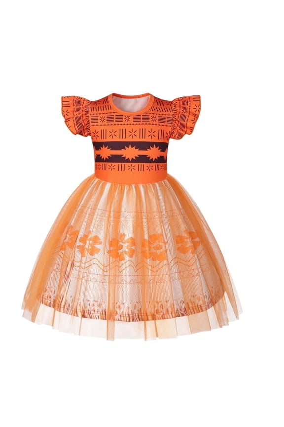 Princess Ocean Dress up for Girls Halloween Costumes for Kids Toddler Princess Tulle Tutu Dress Birthday Cosplay Party Outfit for 7-8 Years