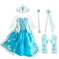 thumbnail image 1 of Benylion Girls Ice Costume Princess Snow Dress up Blue Dresses with Cosplay Accessories Crown Wand & Gloves for 5-6 Years, 1 of 11