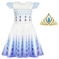 thumbnail image 1 of Benylion Princess Costume for Girls Birthday Party Dress Kids Halloween Cosplay Outfits with Crown for 5-6 years, 1 of 7