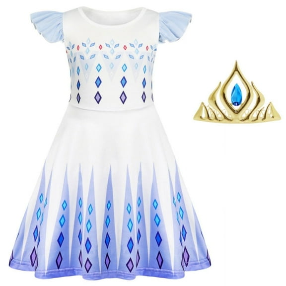 Benylion Princess Costume for Girls Birthday Party Dress Kids Halloween Cosplay Outfits with Crown for 9-10 years