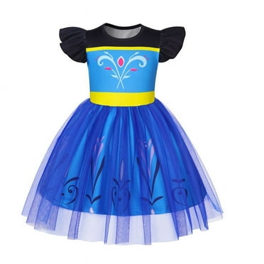 Benylion Girls Frozen Anna Princess Dress Toddler Flutter Costume Sleeve Tulle Role Play & Birthday Parties Outfit for 7-8 Years