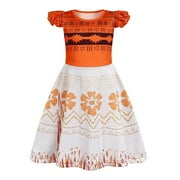 Benylion Girls Moana Costume Princess Costume Ruffle Sleeve Skirt Kids Princess Dress up Outfit 11-12 Years