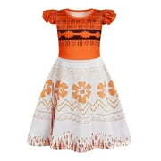 Benylion Girls Moana Costume Princess Costume Ruffle Sleeve Skirt Kids Princess Dress up Outfit 5-6 Years