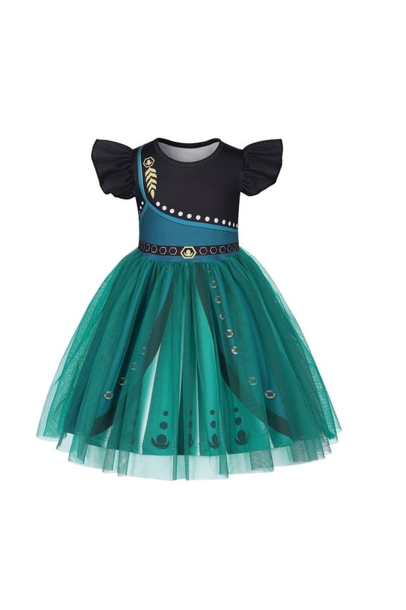 Princess Ice Dress up for Girls Halloween Costumes for Kids Birthday Cosplay Party Outfit Toddler Princess Tulle Tutu Dress for 2-3 Years