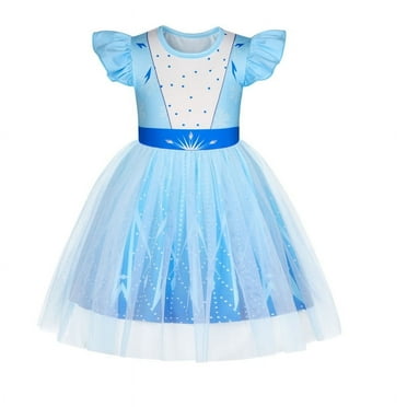 Benylion Girls Princess Costume Dress Toddler Kids Short Flutter Sleeve Tulle Dress up Cosplay Theme Party Outfit for 7-8 Years