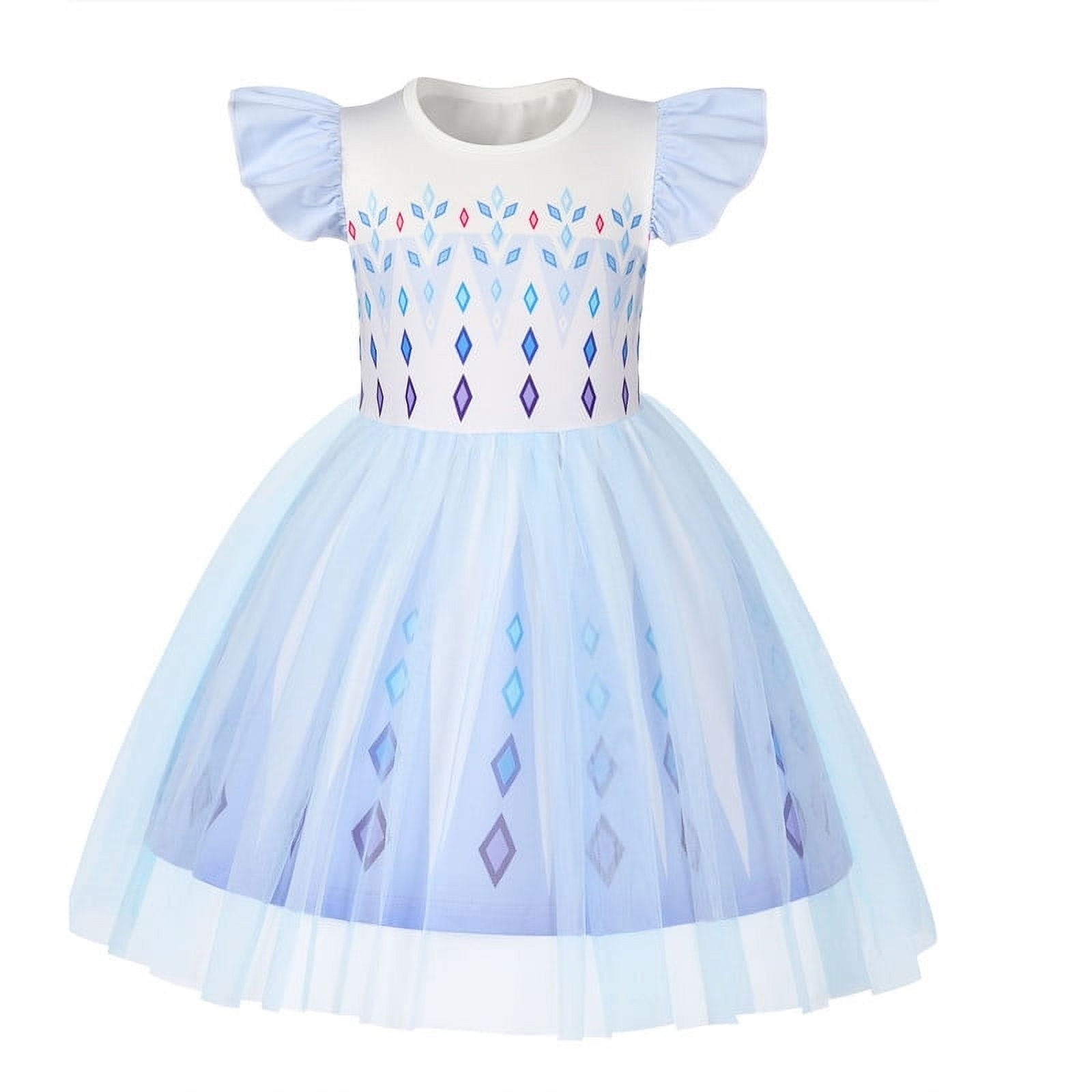 Girls Princess Costume Dress - Ice Snow Queen Party Dress For Halloween, Cosplay & Dress Up