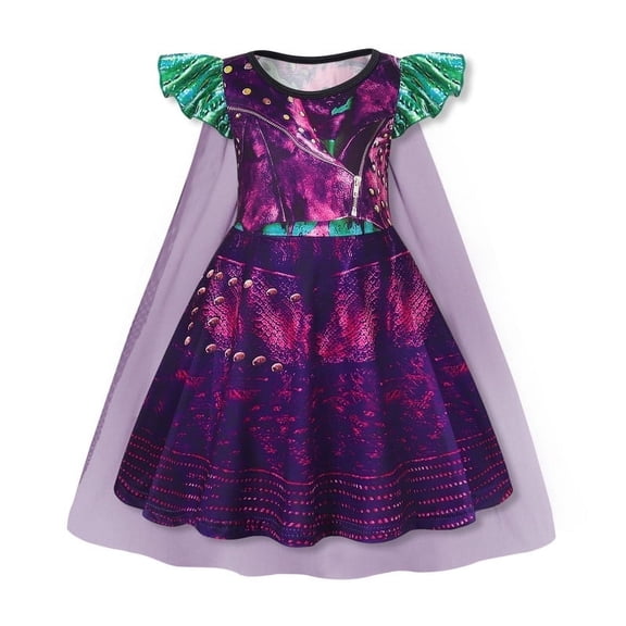 Benylion Girls Costumes Princess Birthday Party Dress Popular Musical Cosplay Halloween Outfits with Cape for 5-6 years