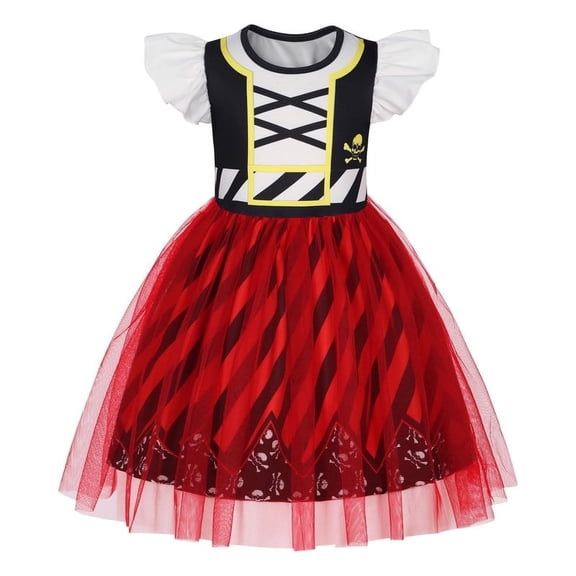 Benylion Pirate Princess Dress up for Girls Buccaneer Halloween Costumes Kids Tulle Tutu Dress Christmas Birthday Party Outfits for 3-4 Years