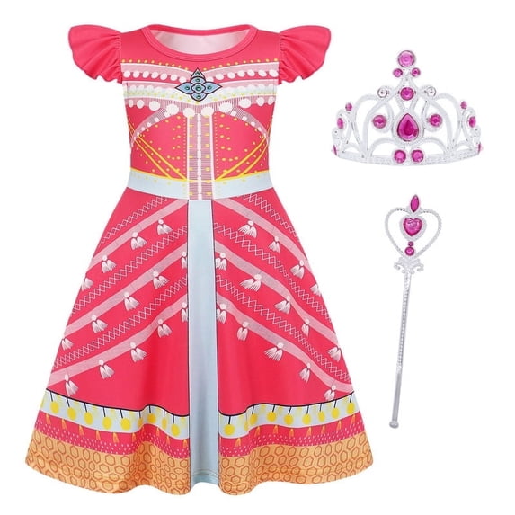 Benylion Girls Princess Dress Aladdin Pink Jasmine Costume Birthday Party Outfits Halloween Costumes for Kids Princess Clother for 5-6 Years