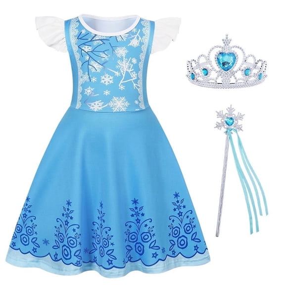Benylion Princess Dress Up Set with 2 Accessories Girls Halloween Costume Birthday Party Dress 3-10 Years