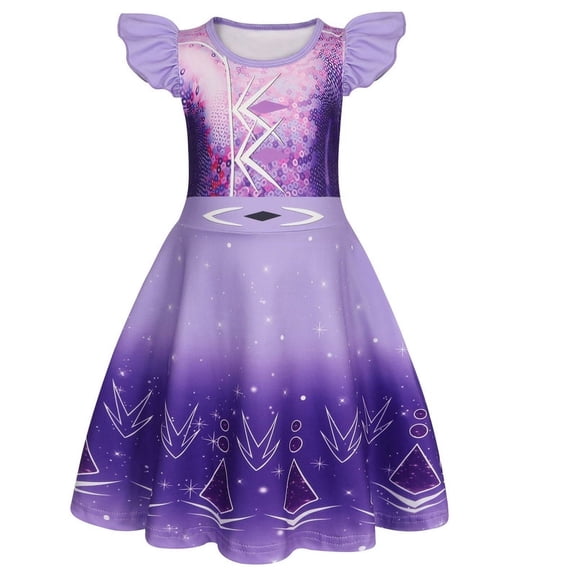 Benylion Girls Princess Dress Up Costume Kids Fancy Dress Halloween Birthday Party Role Play Outfit for 5-6 Years