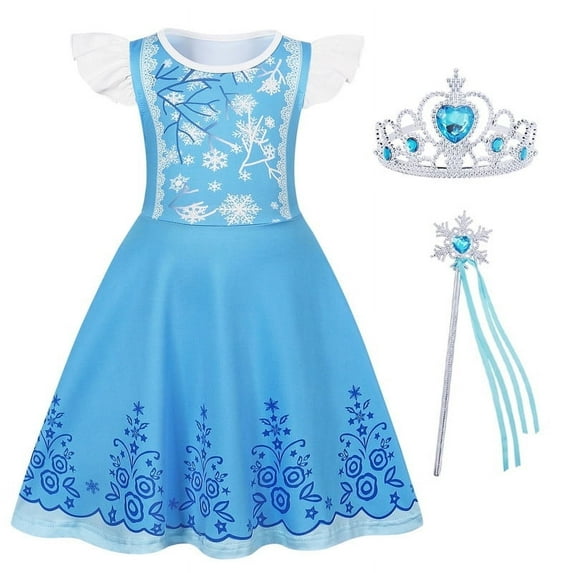 Benylion Princess Dress Up Set with 2 Accessories Girls Halloween Costume Birthday Party Dress 3-10 Years