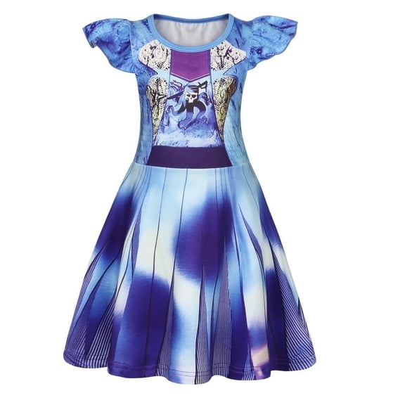 Benylion Girls Princess Dresses Uma Costume Birthday Party Dress Cosplay Outfits Role Play Clothes Outfit for 5-6 Years