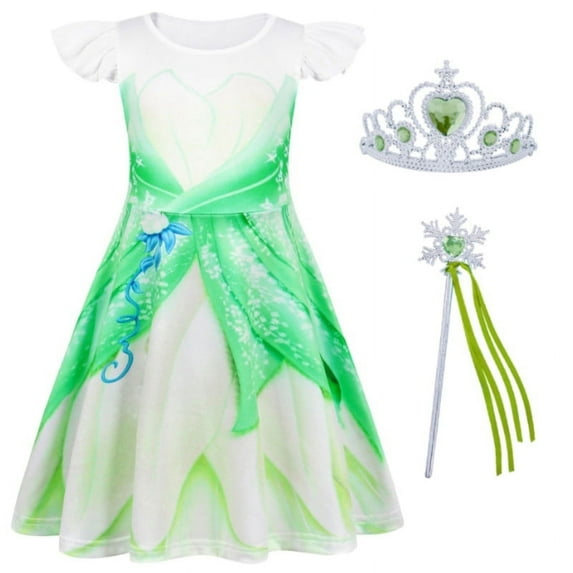 Benylion Tiana Princess Dress Up with accessories for Girls Birthday Party Outfits 5-6T Halloween Costumes for Kids Cosplay Princess Costume