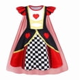 thumbnail image 1 of Benylion Princess Dress With Cape for Girls Queen of Hearts Christmas Birthday Party Cosplay Costume Toddler Ruffle Sleeve Fancy Outfit Gift for 9-10 Years, 1 of 6