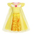 thumbnail image 1 of Benylion Girls Long Hair Princess Party Dress With Cape Birthday Party Cosplay Costume Toddler Ruffle Sleeve Fancy Outfit for 11-12 Years, 1 of 5