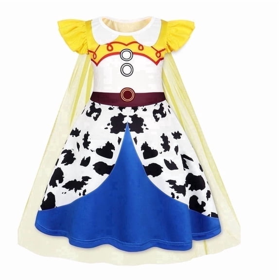 Benylion Cowgirl Dress Halloween Jessie Costume with cape for Toddler Girls Birthday Party Role Play Outfit for 3-4 years