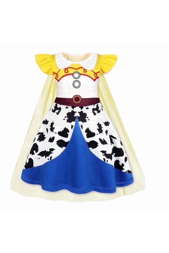 Cowgirl Dress Halloween Jessie Costume with cape for Toddler Girls Birthday Party Role Play Outfit for 3-4 years