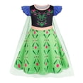thumbnail image 1 of Benylion Princess Anna Dress With Cape Girls Birthday Party Cosplay Costume Toddler Ruffle Sleeve Fancy Outfit for 9-10 Years, 1 of 6