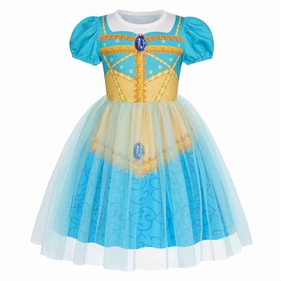 Benylion Princess Dress for Girls Tulle Dress Princess Costume Toddler Halloween Cosplay Outfits Puff Sleeve Dress Birthday Christmas Fancy Party Dress Up for 2-3 Years